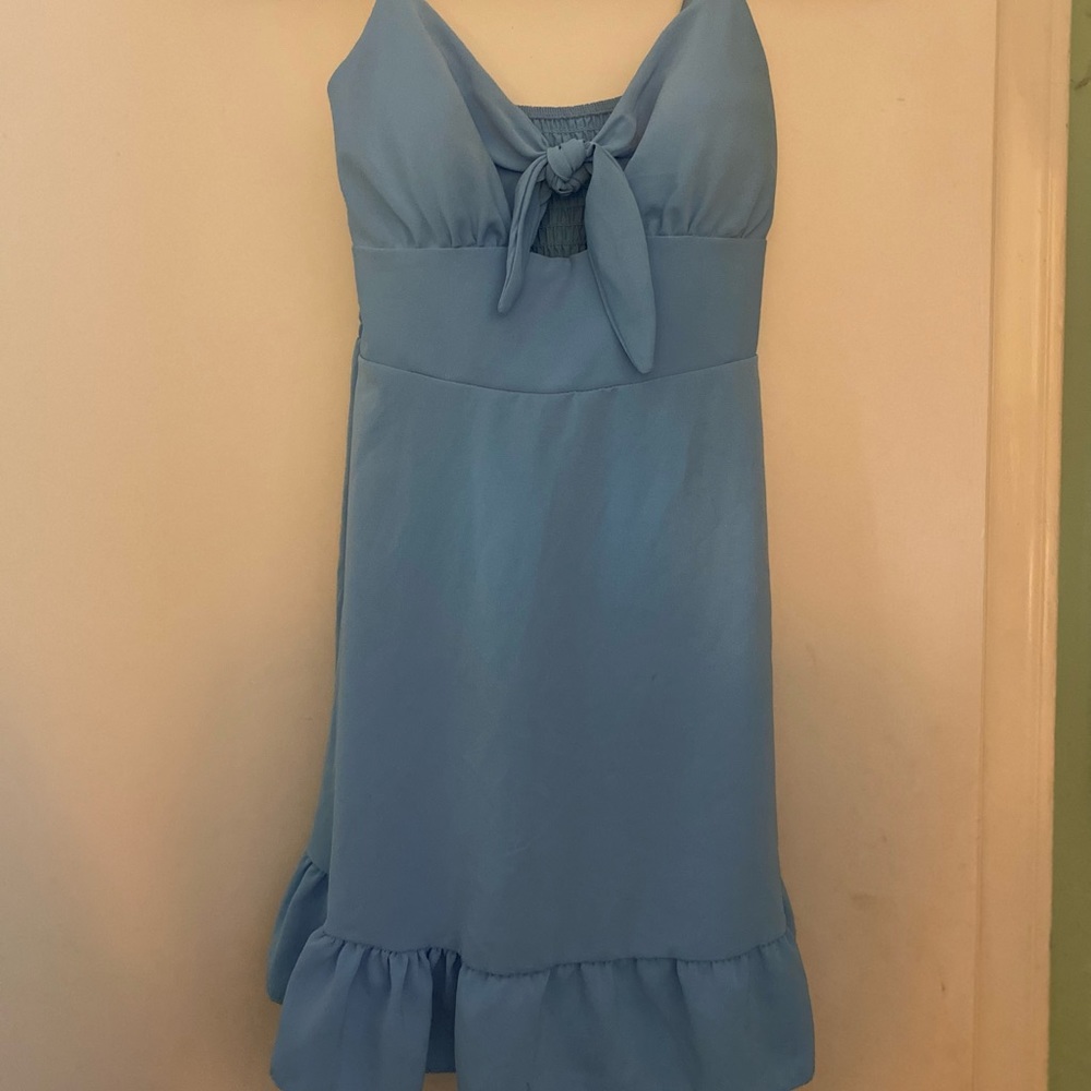 Front Tie Blue Dress from Italy - Size Small
